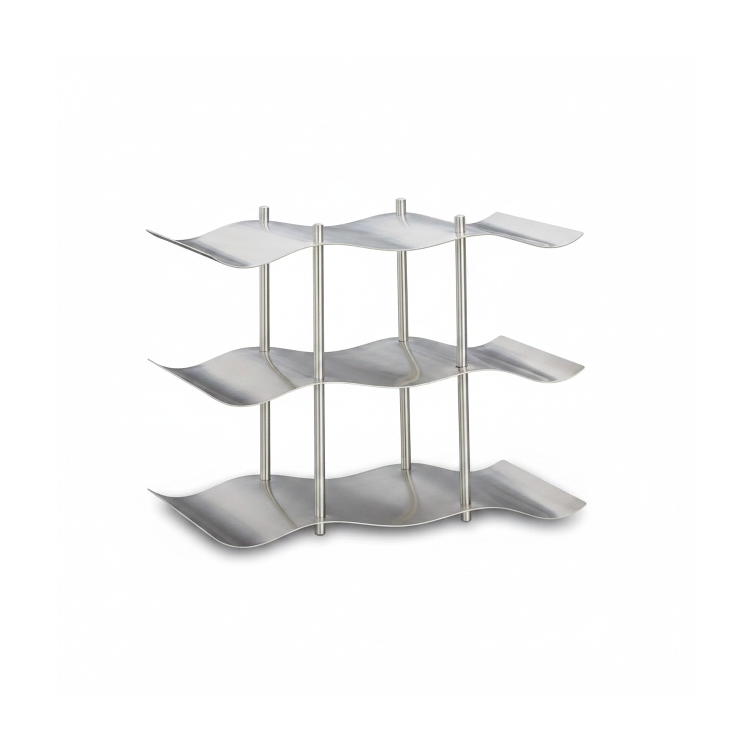 Relaxdays Botellero Vino para 9 Botellas, Acero Inoxidable, Plateado, 22 x 27 x 16,5 cm