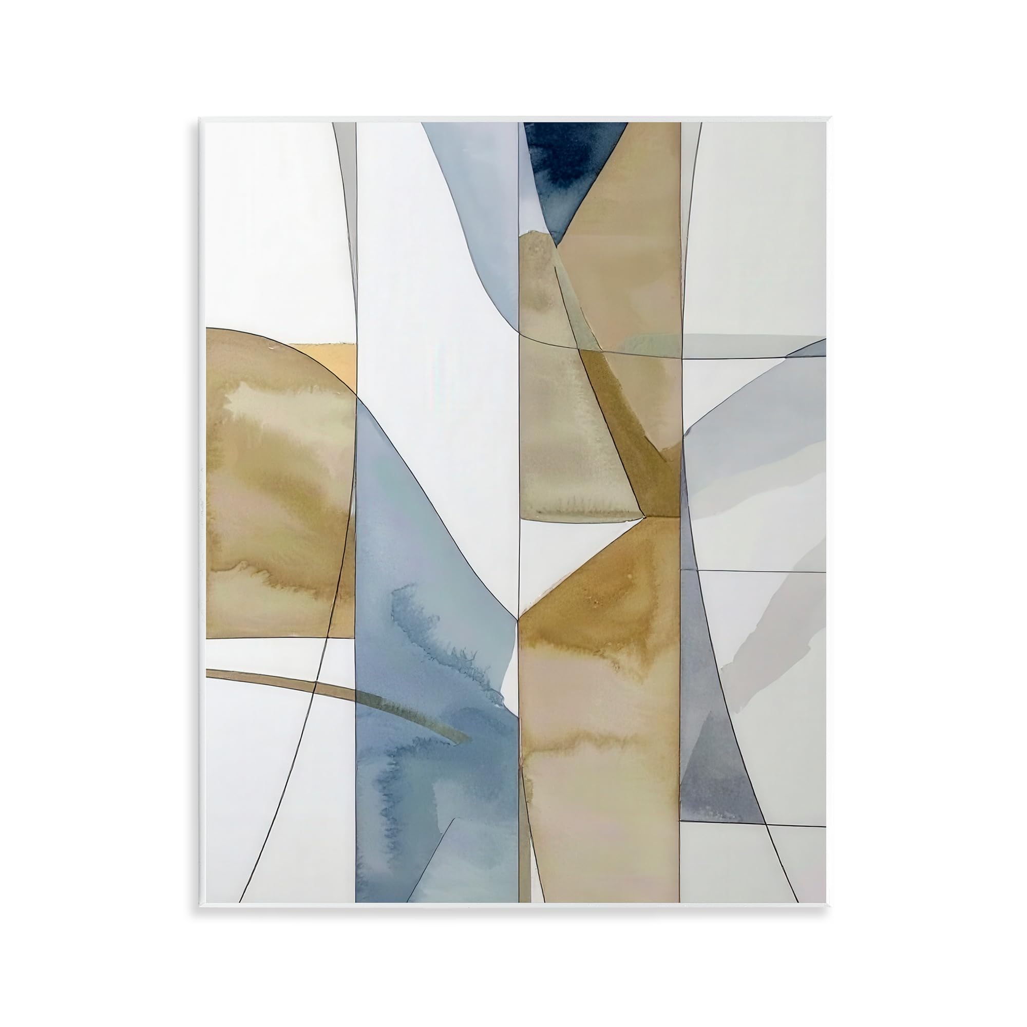 Stupell Industries Unframed Geographic Abstract Sections, 11 X 14 Inch Mounted Print On Wall Plaque