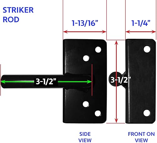 Miniatura 4 de Pestillo de puerta de vinilo negro (para vinilo, madera, PVC, etc.), pestillo de puerta de valla con accesorios de montaje. Los pestillos de puerta