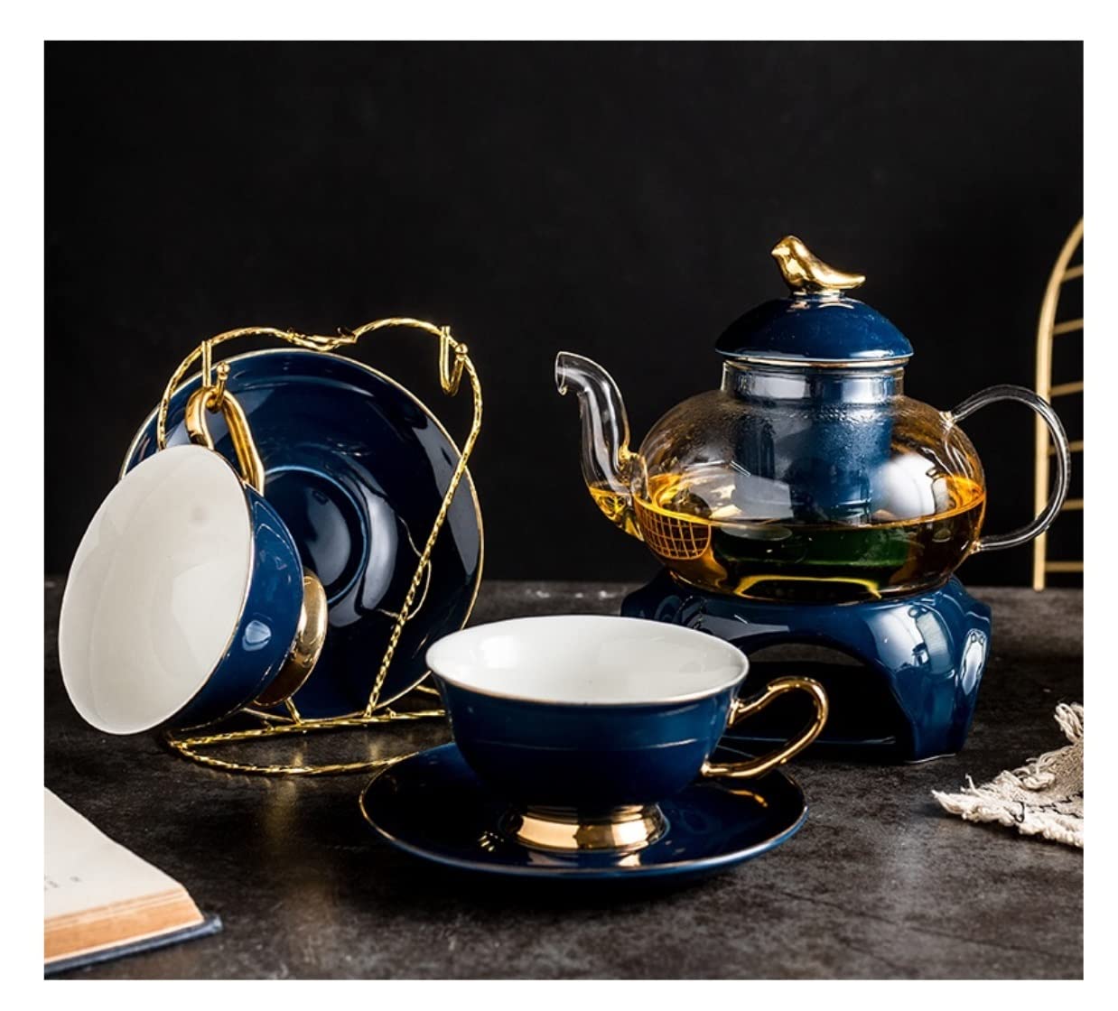 Amazon.co.jp: ティーセット セット 紅茶 8 個のティーセット磁器 