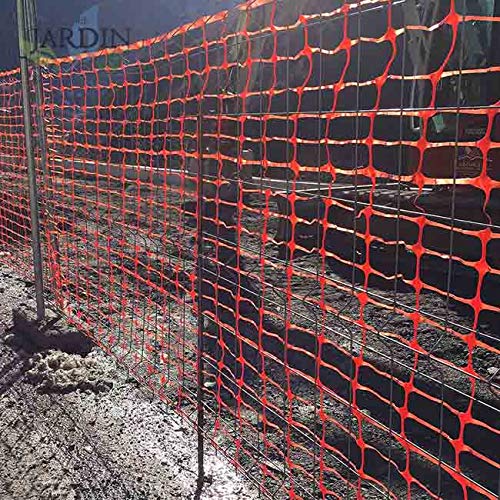 Suinga MALLA BALIZAMIENTO 1 x 50 m, cuadro 4x10 cm. Fabricada en polietileno y de gran resistencia al sol con protección Anti-UV