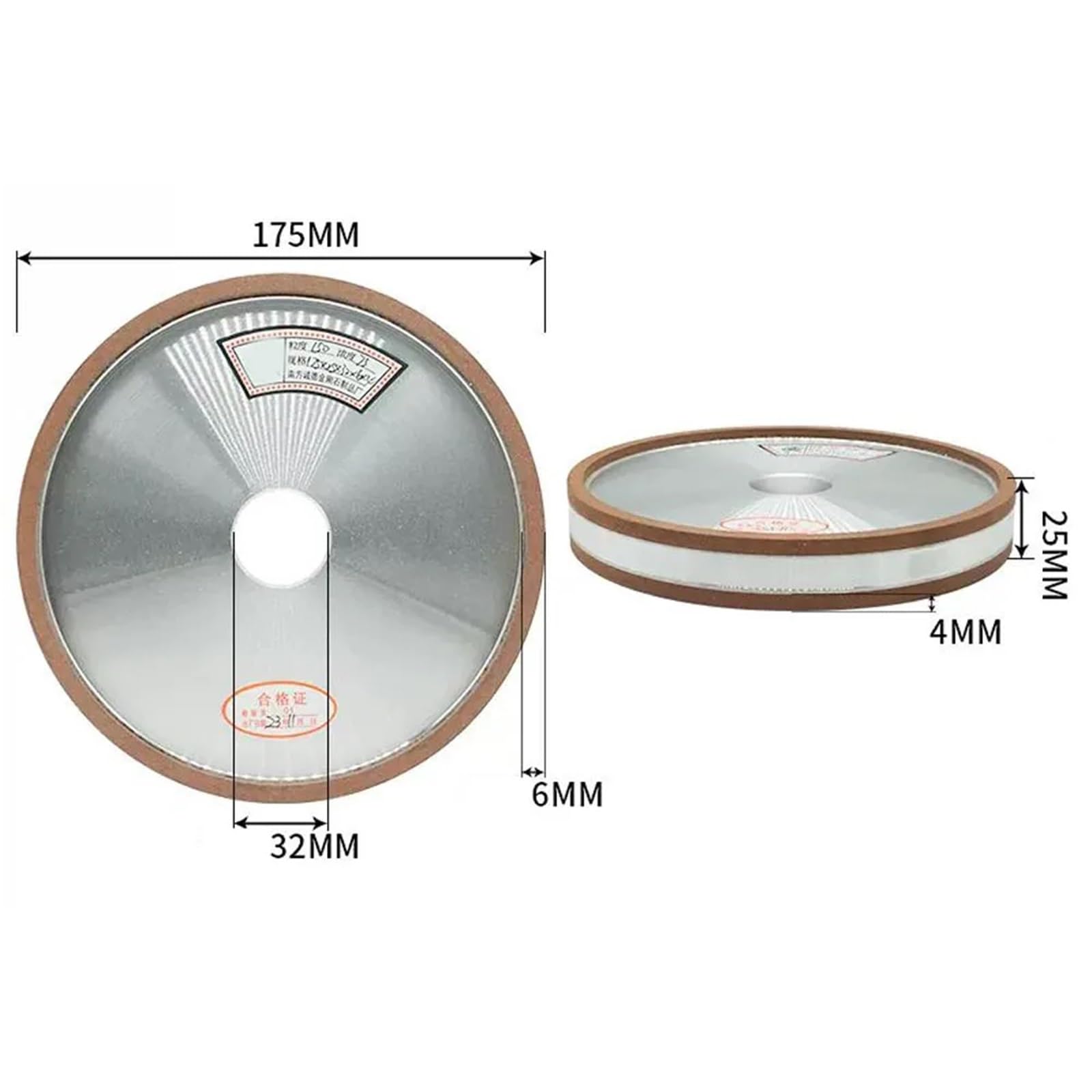 1 szt. 9A3 Dwustronna diamentowa tarcza szlifierska z żywicą do narzędzi z węglika wolframu – precyzyjna tarcza szlifierska(180Grit D175xH32mm)