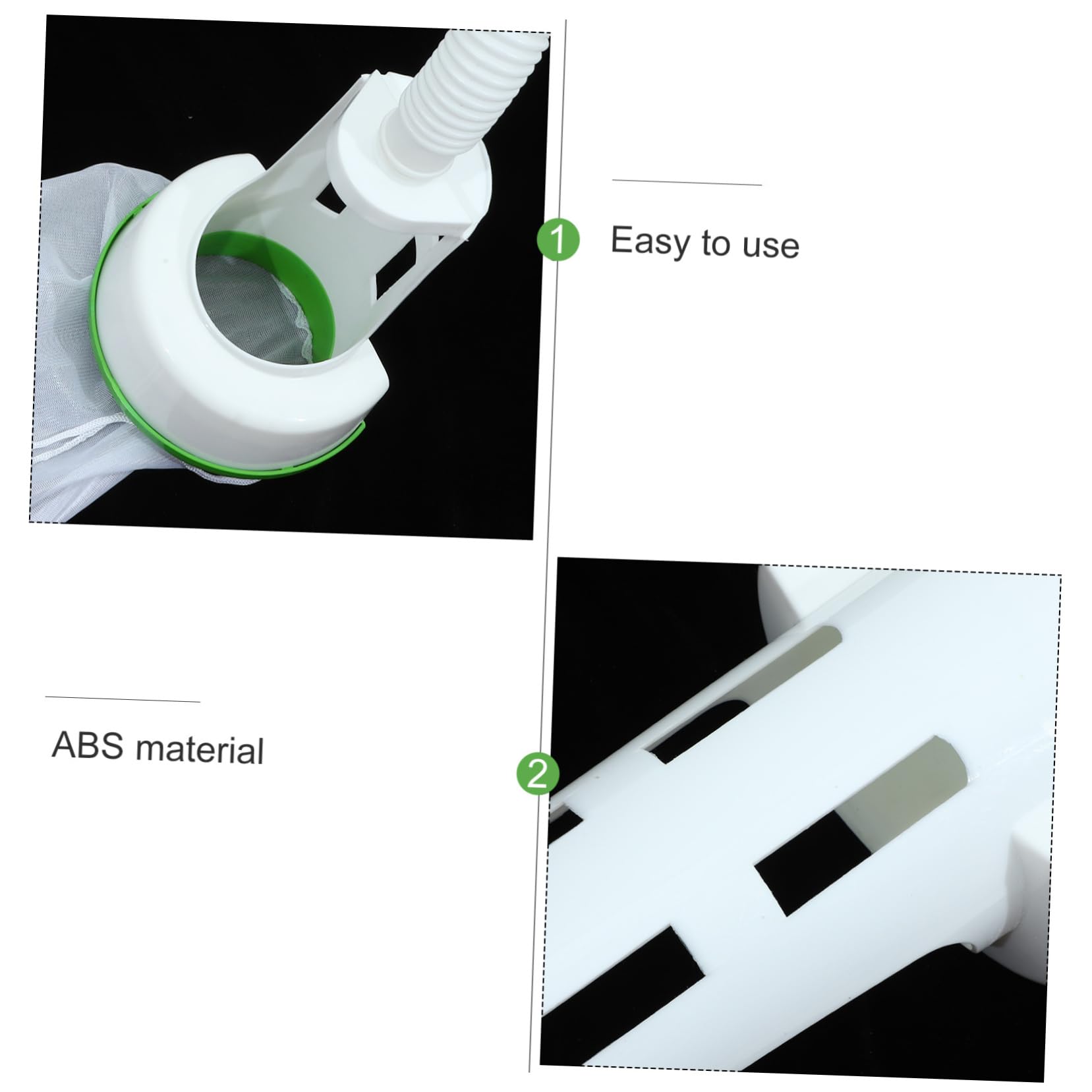 Chaussette Filtrante pour Piscine avec Tuyau et Connecteur, Paquet de Collecte des Feuilles en Abs Blanc, Installation Simple, 1 Lot pour Jardin Extérieur