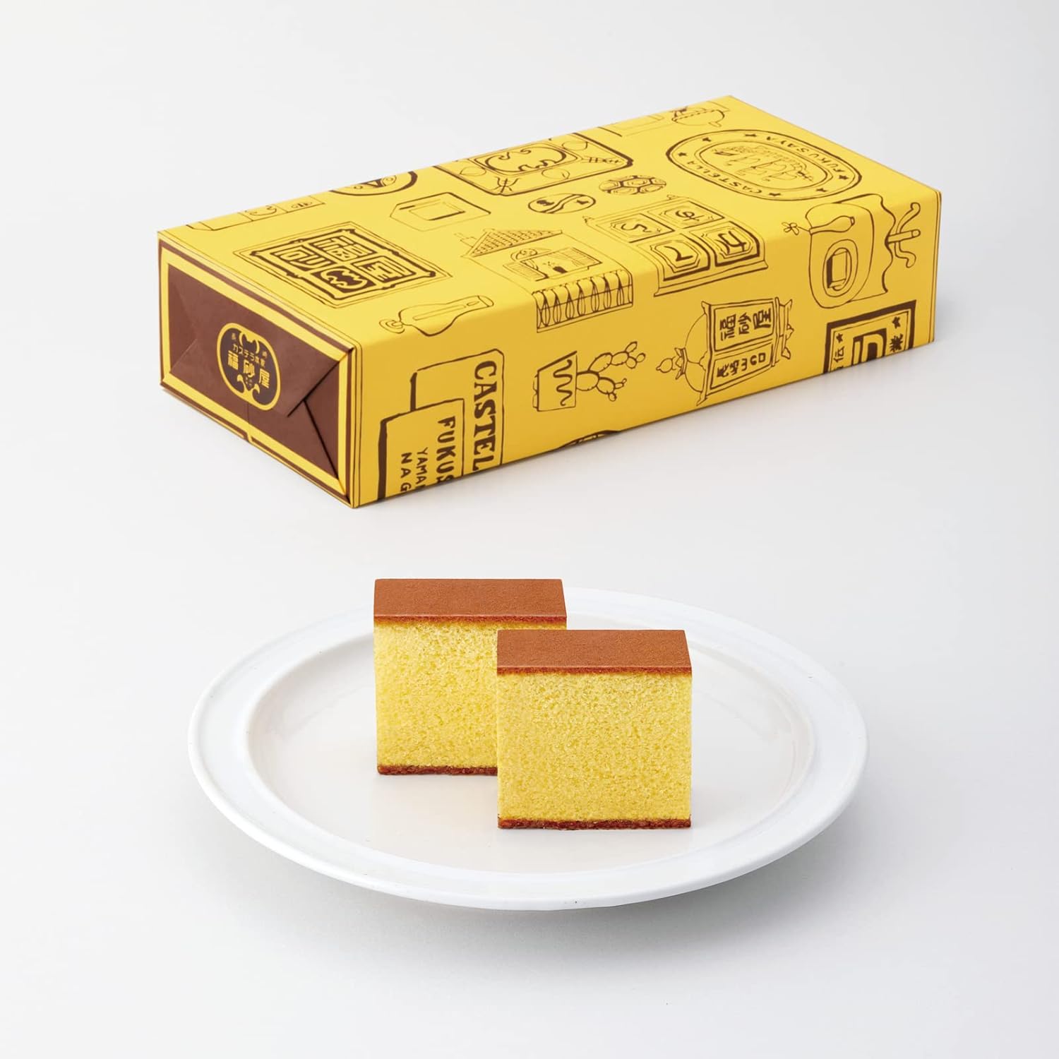 カステラ本家 福砂屋 カステラ 小切れ0.6号 2本入 手提げ袋付き