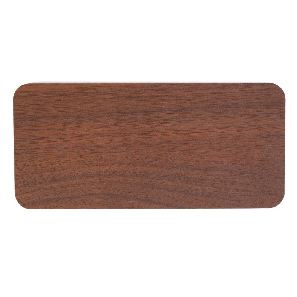 Orologio Digitale, Sveglia a LED in Legno con Temperatura, Controllo Vocale, Design Portatile, Alimentazione USB o Batteria per Ufficio Domestico (Legno marrone + luce
