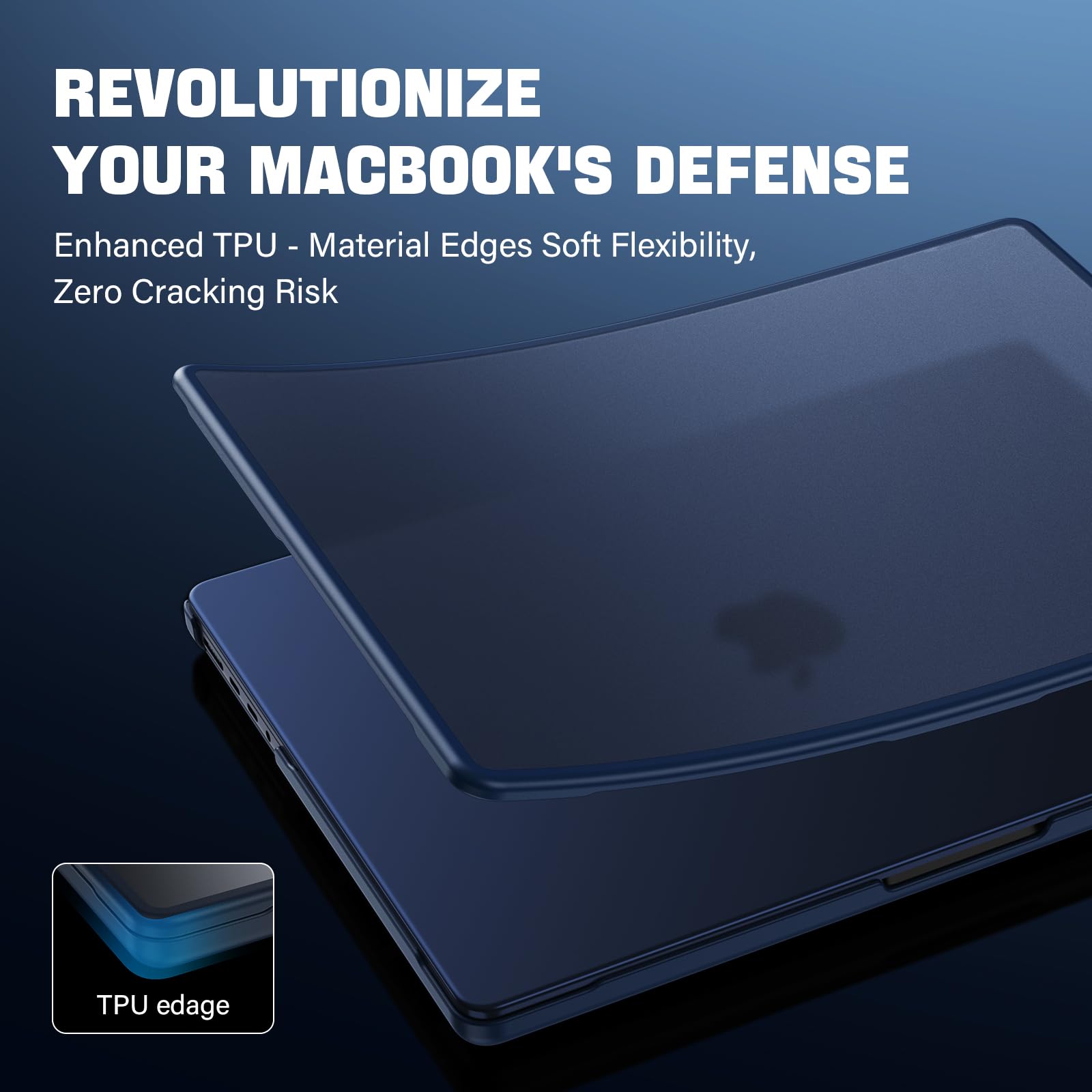 Etui do MacBook Air 13,6 cala M4 M3 M2 2025-2022, model A3240 A3113 A2681, [etui zapobiegające pozostawianiu odcisków palców z odporną na pęknięcia krawędzią z tworzywa TPU], twarde etui