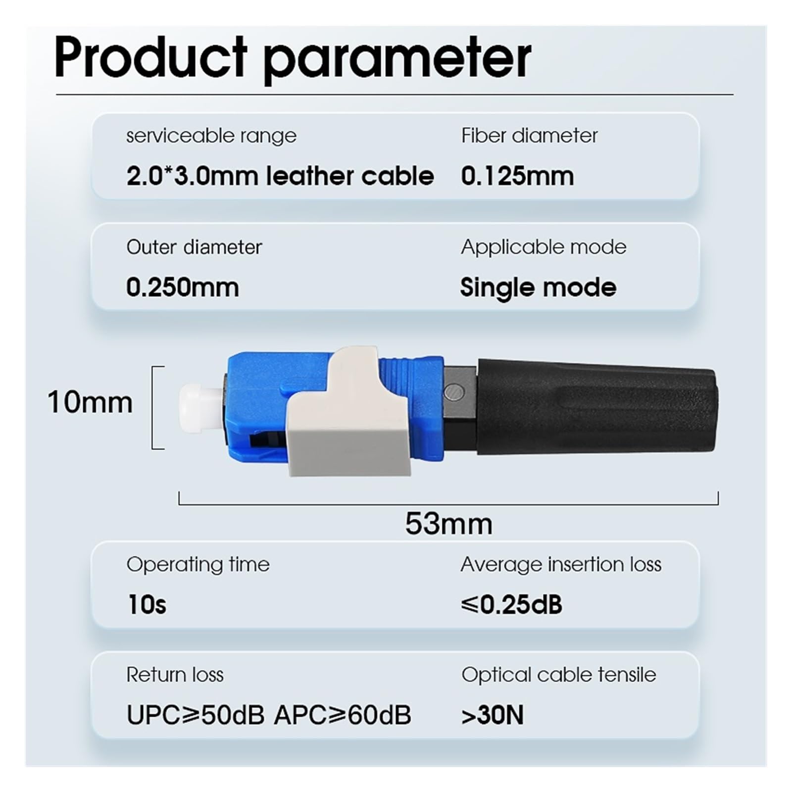 Épisseur de Fibre Optique SC FTTH APC pré-burinage Fibre Optique Rapide APC/UPC(50pcs SC APC)
