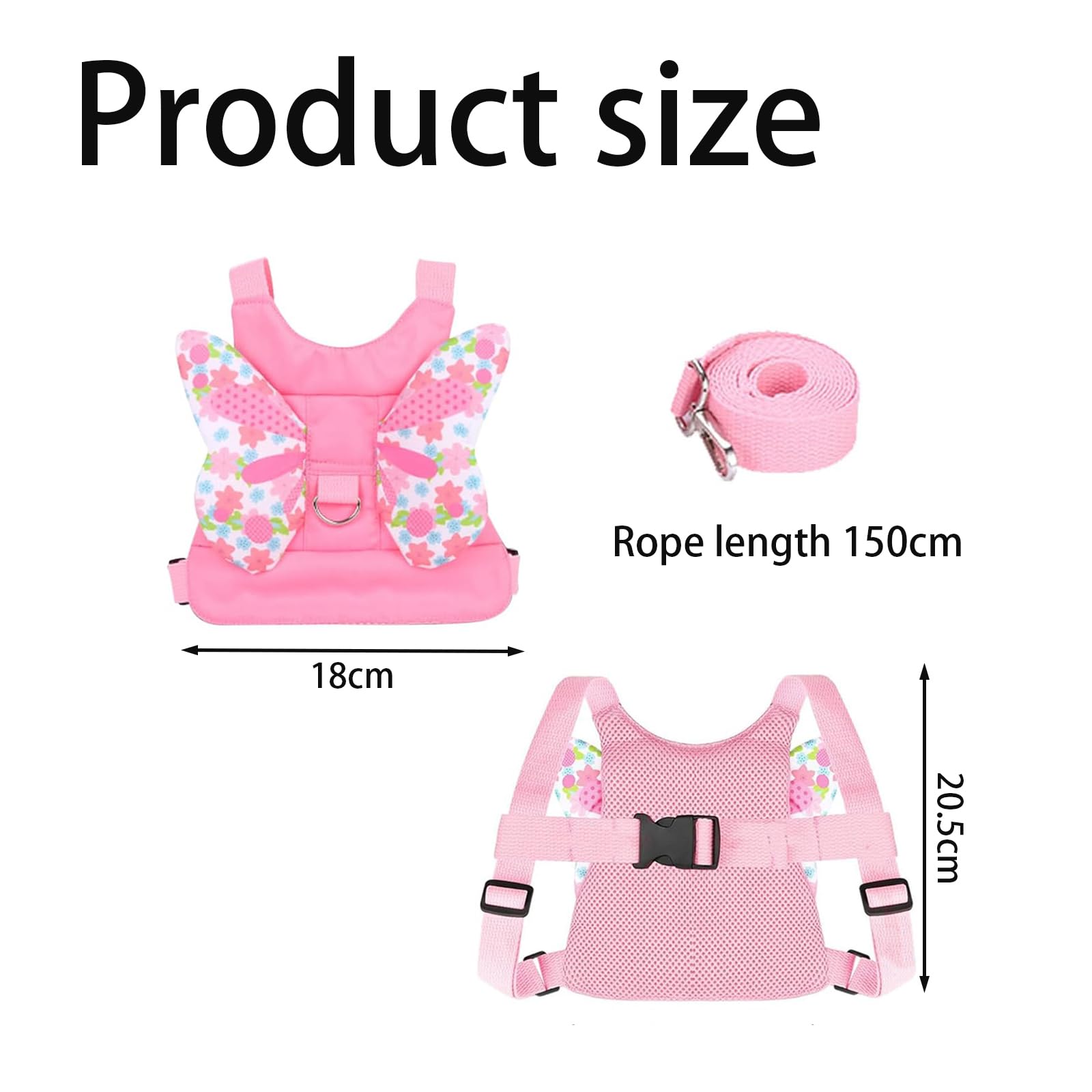 Baby Reins Toddler Reins, Baby Reins Walking Harness Butterfly Wings Baby Toddler Walking Harness - Image 3