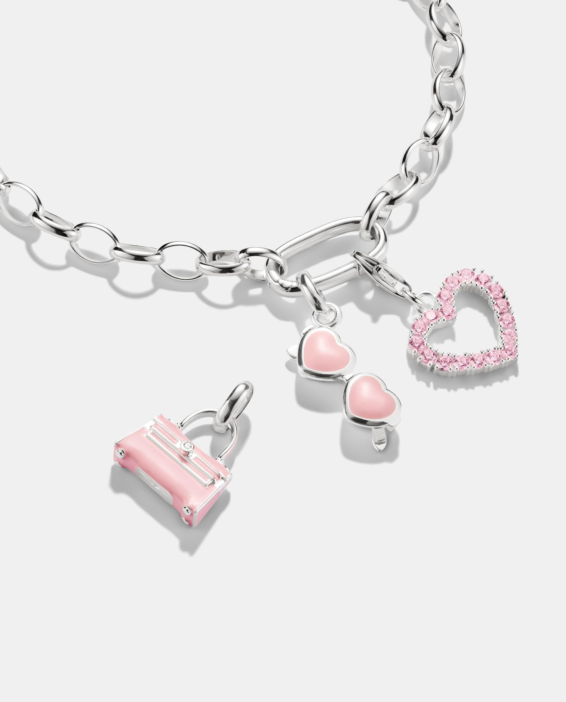 THOMAS SABO Connect CC1302-007-9 Breloque en argent sterling 925 Motif lunettes de soleil roses