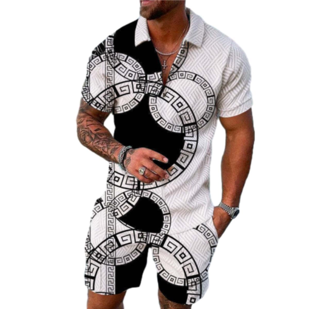 ZACOLLANMen'S Short Sleeve Men'S Sports Shirt Men'S Sports Suit Men'S Casual T-Shirts Set Men'S Streatwear Tracksuits Men'S Sports Pants