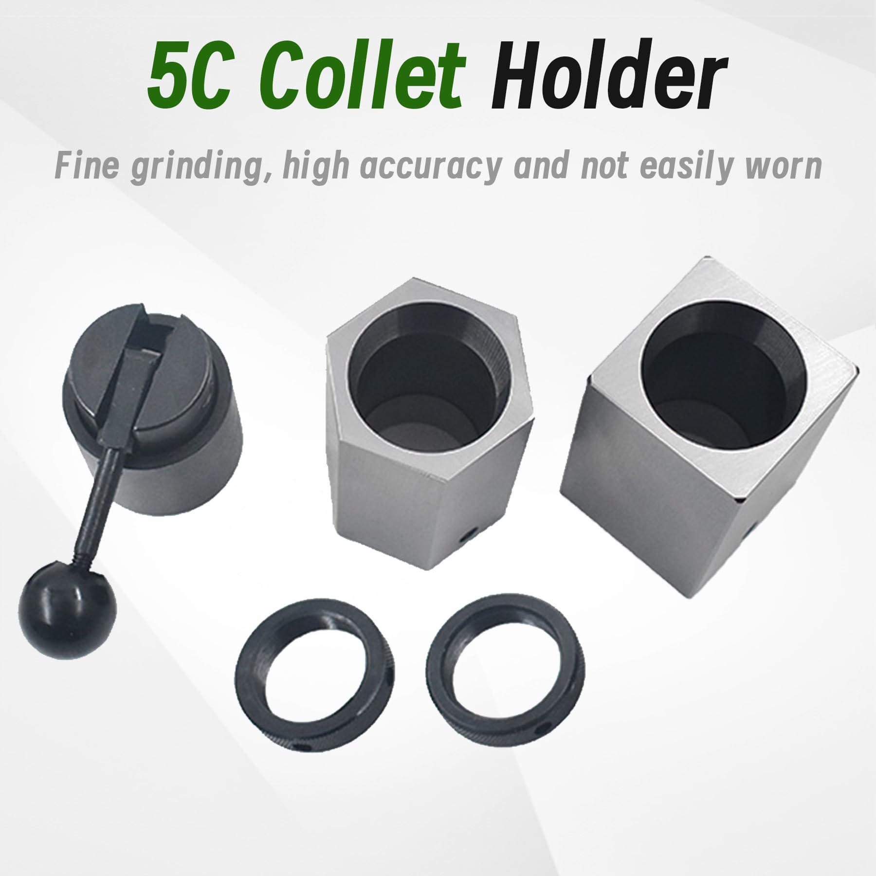 ALL-CARB 5C-CB 5C Spannzangenblock-Set inkl. Sechskant-Spannzangenblock, Vierkantzange und Spannzangenschließer von 5C Tooling