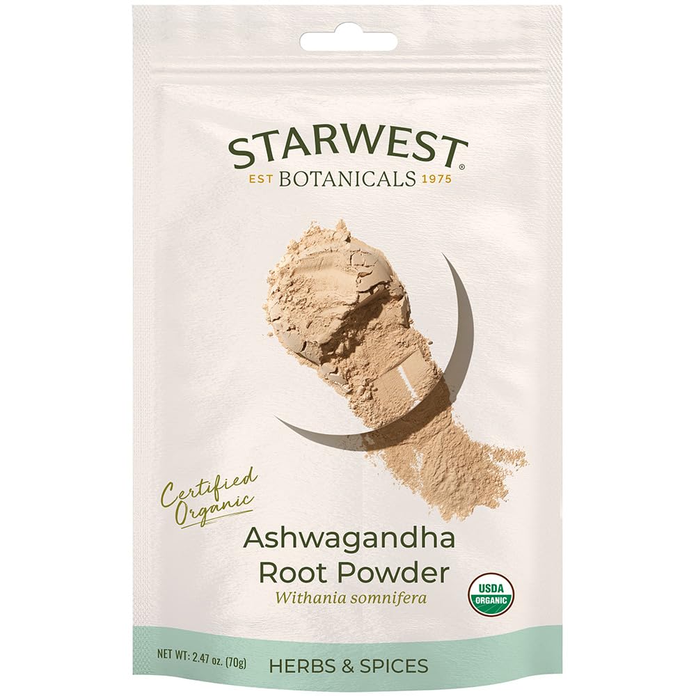 Starwest Botanicals Ashwagandha Root Powder Organic Eco-Friendly (2.47 oz)USDA Organic