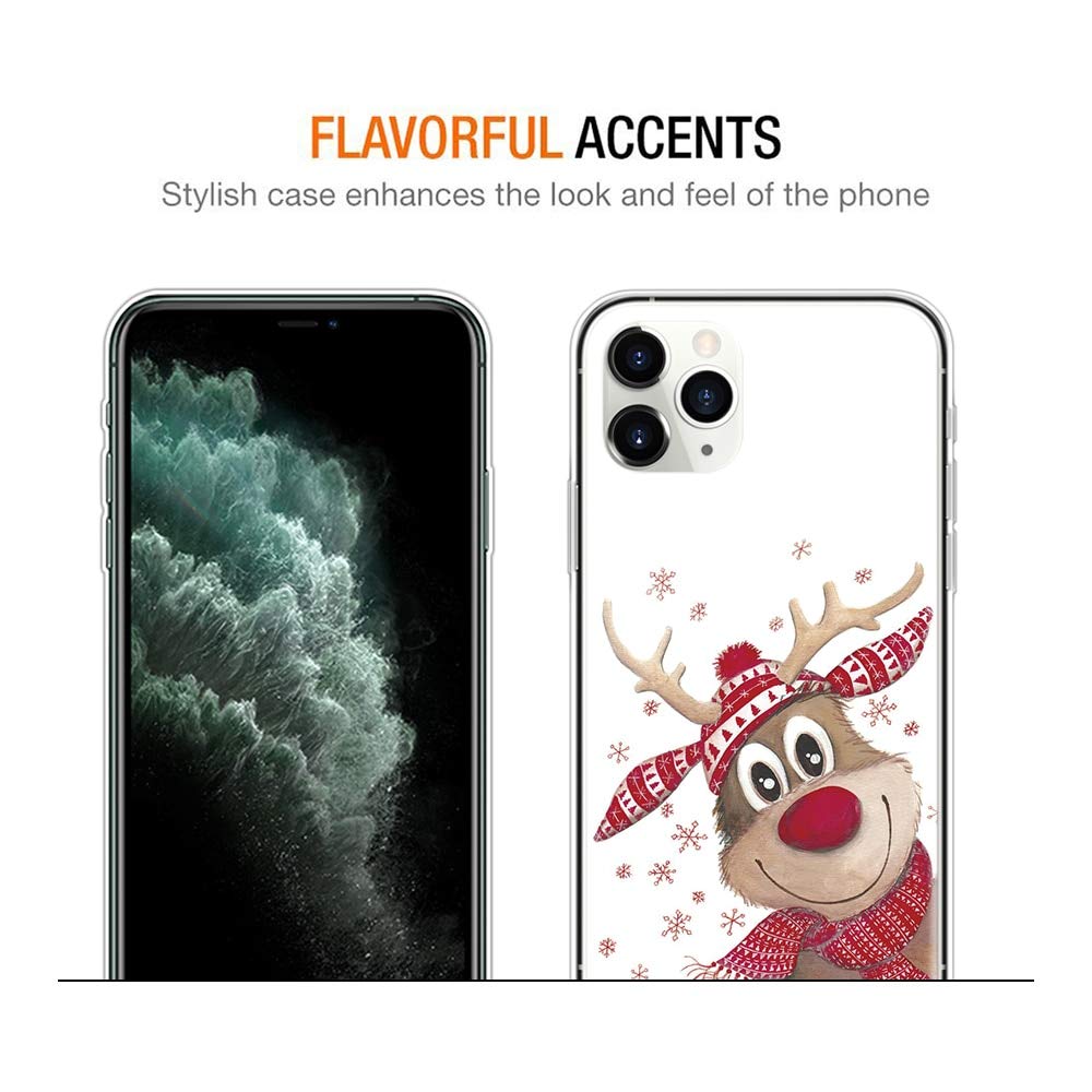 Vxinvnoi Noël Coque Pour IPhone 14 Plus, Etui En Rouge Silicone Avec Collection Noel Dessin Animé Motif Housse, Antichoc TPU Souple Bumper Protection Case Pour IPhone 14 Plus 6,7", Cerf