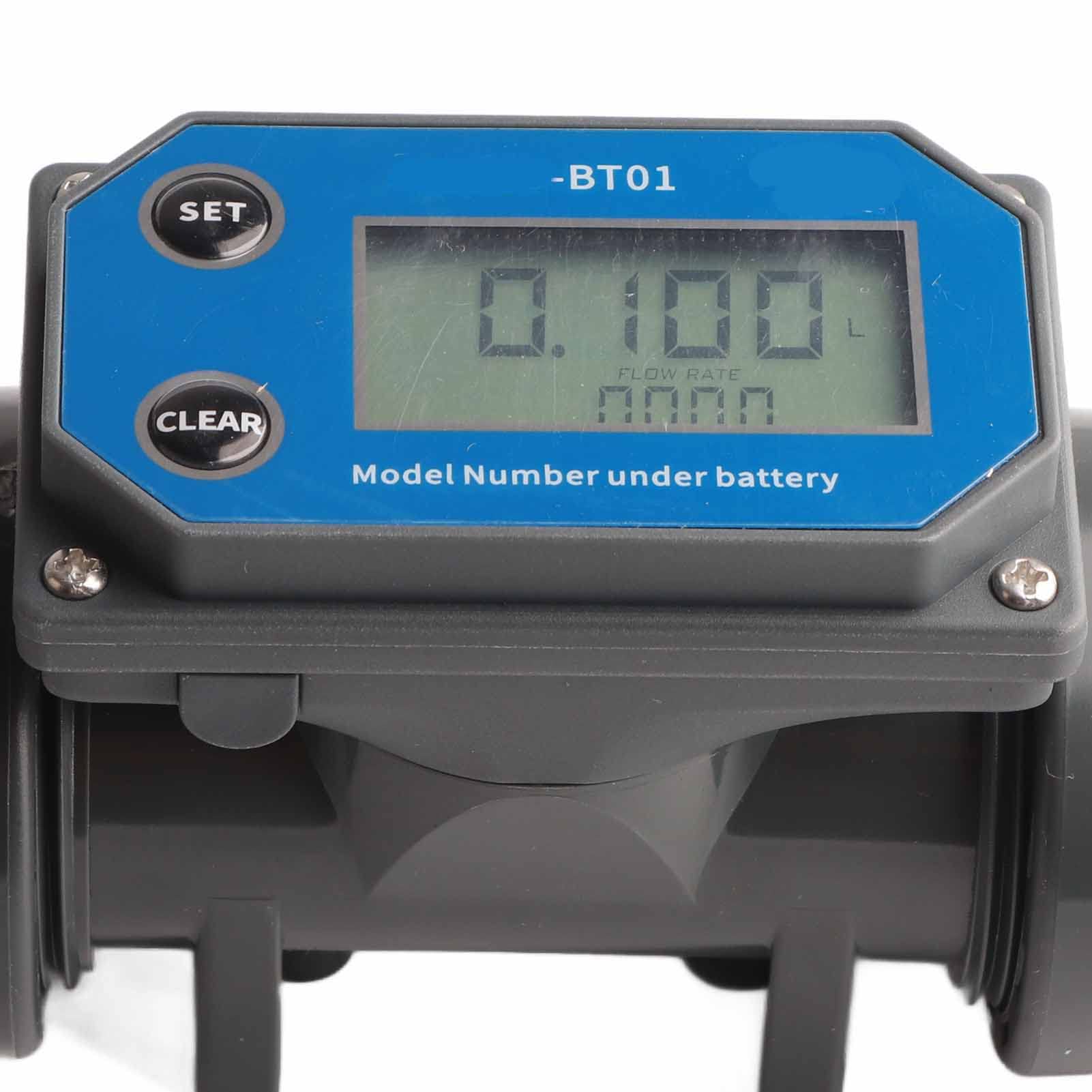 Medidor de flujo digital, medidor de flujo con pantalla digital de alta precisión para agua o líquido de concentración similar al agua, medidor de flujo de agua para riego