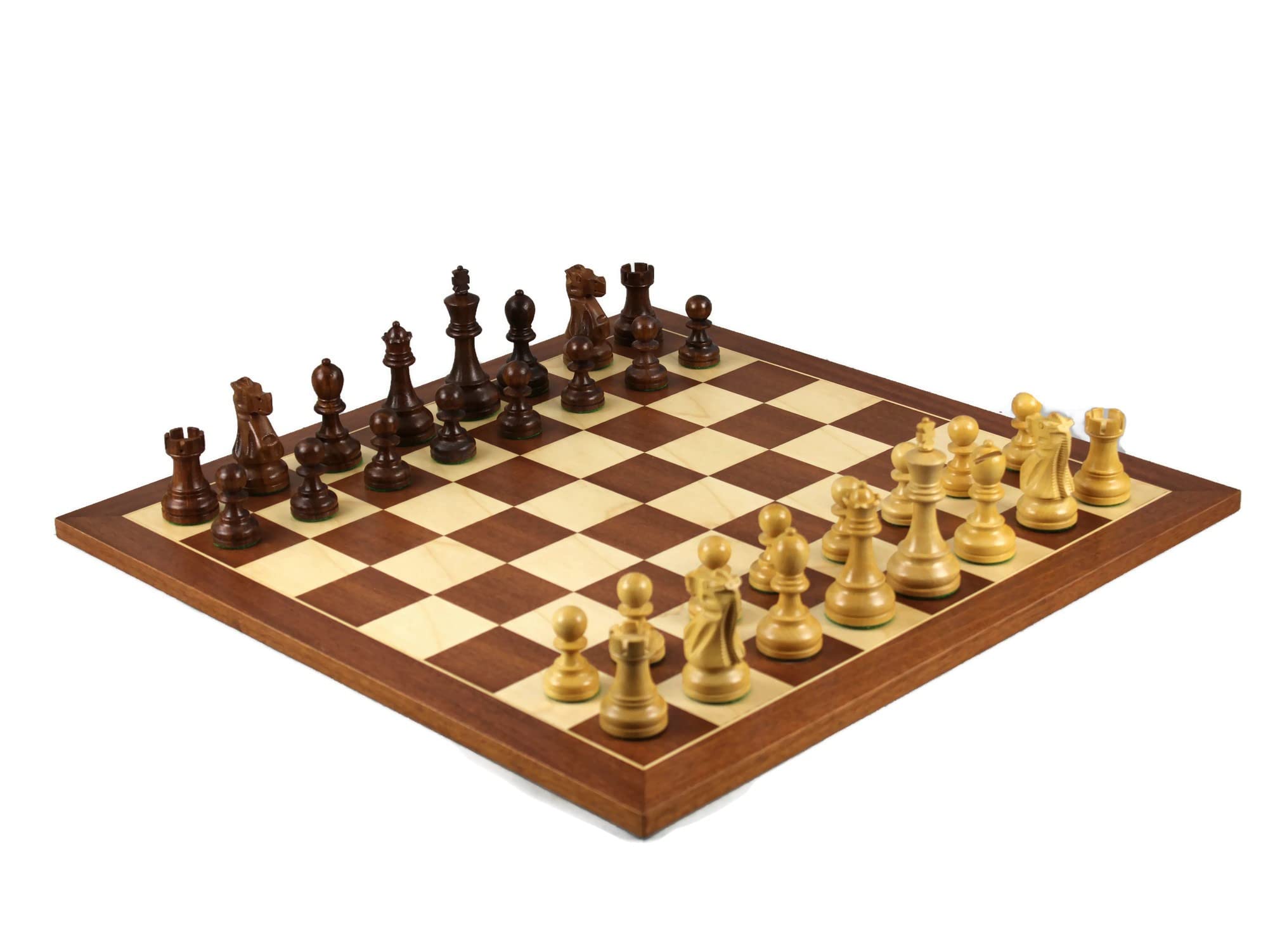 Set di scacchi in legno di mogano Tavola da 21 pollici ponderata Sheesham Reykjavik Staunton Pezzi 3.75 pollici