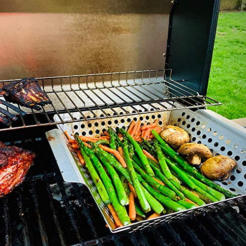 Backofen-Grillkorb Hedume aus Edelstahl für Gemüse, Fisch und Fleisch