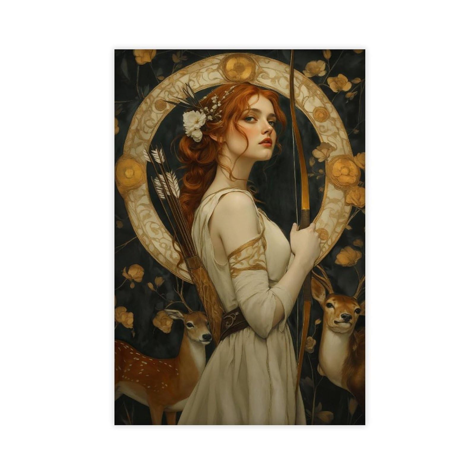 Wjwart Artemis Poster, Giclee Art Nouveau Print Canvas Poster Wall Art Print Picture Paintings 12X18inch(30X45cm)