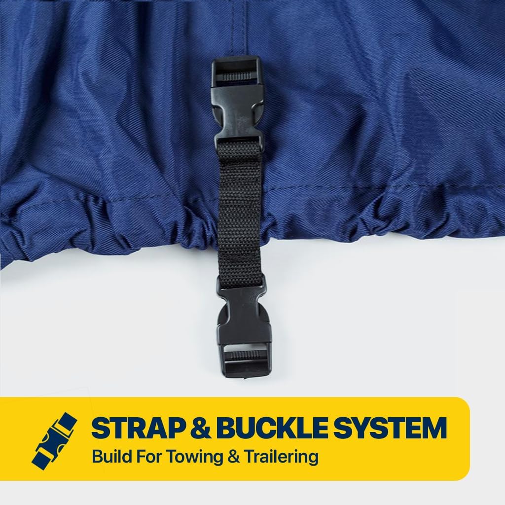 Seal Skin Covers Supreme, Kayak Boat Cover Waterproof, All-Weather Protection, Marine-Grade Cover for up to 13' Long & 110" Girth Mooring & Trailering Boat Cover Grey/Blue