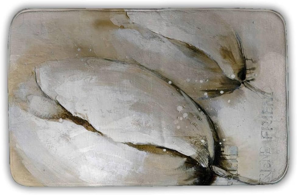 Begin Home Decor 5930-3421-FL45 21 x 34 in. Tulips Typography Bath Mat - Beige Floral & Botanical Home Decor