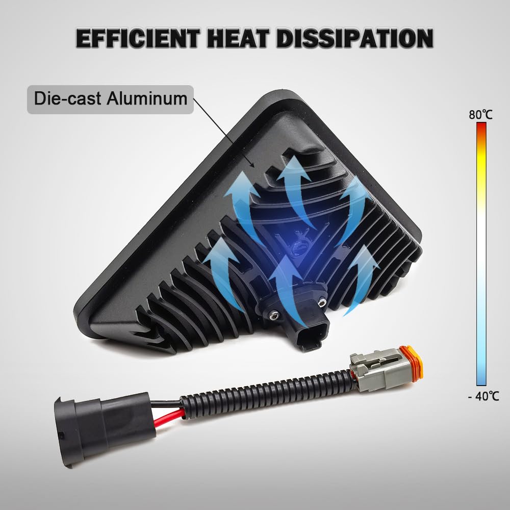 30W LED Luces de Trabajo 12V Compatible con Bobcat 753 751 763 773 T300 S130 S150 S160 S175 S185 (Con Marco de Goma y Conector) Número de Pieza de Reemplazo 7259523 7259524 6718042