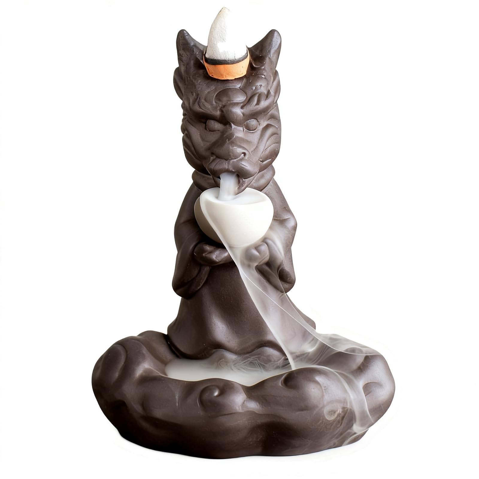 YIXANNX Modern Minimalist Backflow Incense Holder Ceramic, dragon king