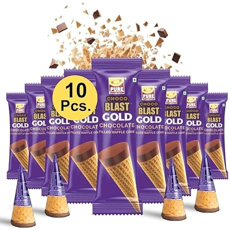 Pure Temptation Break Bite Bang Chocolate Filled Waffle Cones