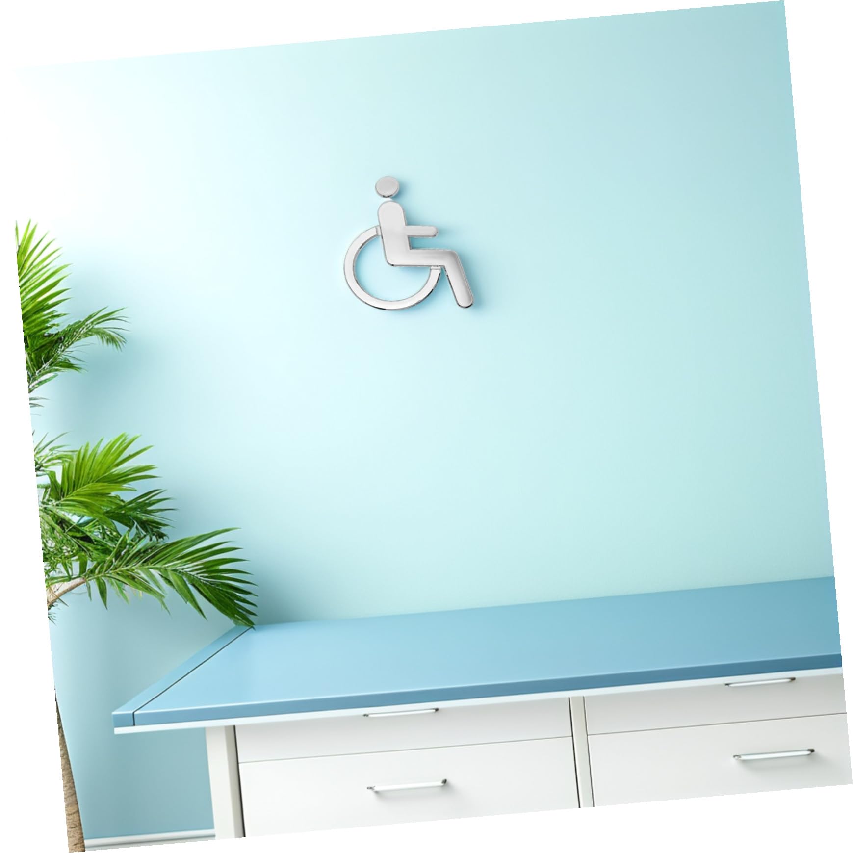 Hemobllo 6 Piezas Señales de Acceso para Discapacitados Adhesivas Indicadores de Baño Adaptado con Símbolo de Silla de Ruedas Resistentes y Duraderas para Hoteles Escuelas y Espacios