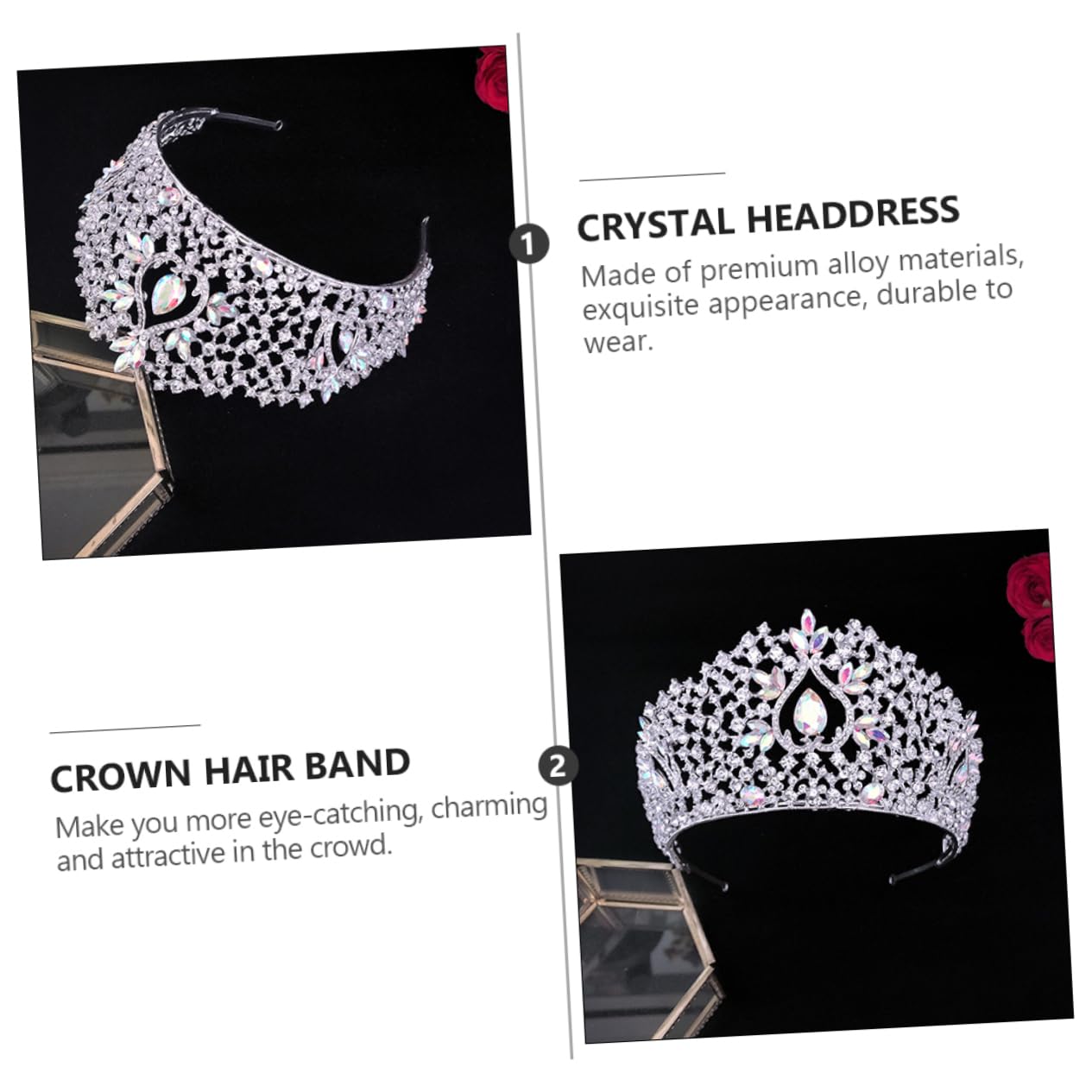 Nakrycie głowy, opaski ślubne, kryminał cyrkon mody opaski na głowę krążą ślubne tiara rhinestone tiara Pearl Hair Akcesoria (srebrne)