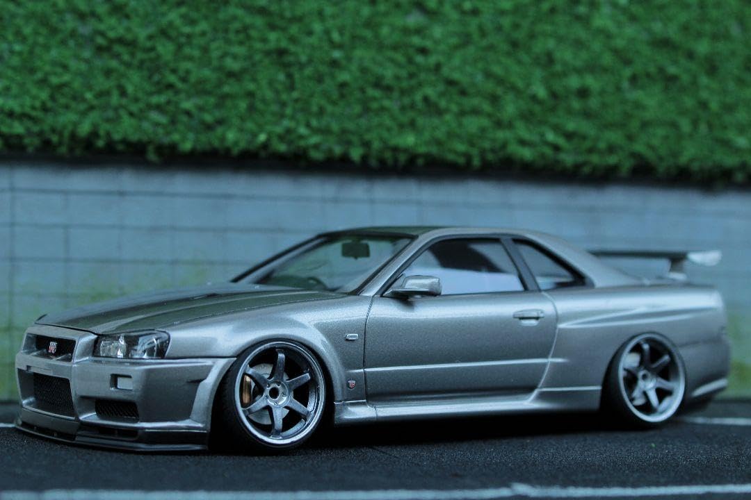Amazon.co.jp: 124 アオシマ スカイライン R34 GT-R 完成品 stance 