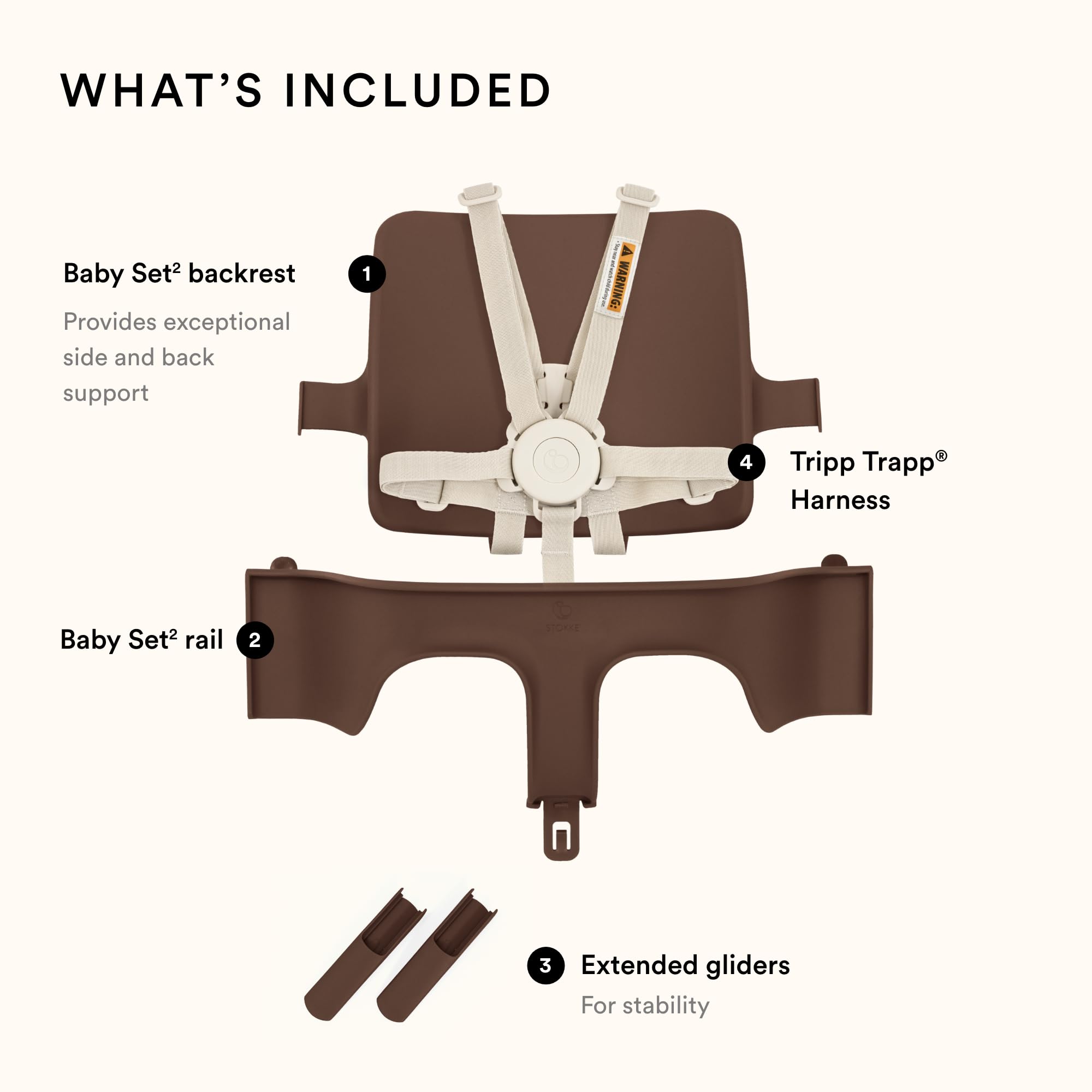 Stokke Tripp Trapp Baby Set, Ages 6-36 Months, Warm Brown