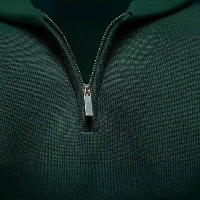 Jersey de algodón con cuello alto y cremallera para oficina y fin de semana 4
