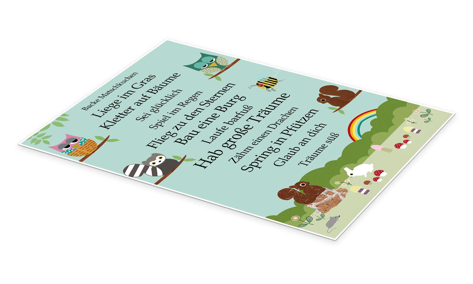 Posterlounge Fai grandi sogni Poster | 90 x 120 cm di GreenNest Quadri Decorazione per pareti