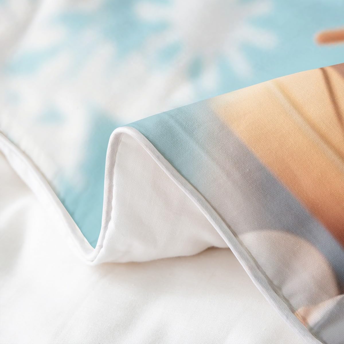 Castle Fairy Merry Christmas 100% Organic Cotton Comforter Cover (Not Comforter) Snowman Xmas Gift Xmas Tree Duvet Cover Set Queen Size for Bedroom Snowflakes Winter Bedding Set with 2 Pillowcases