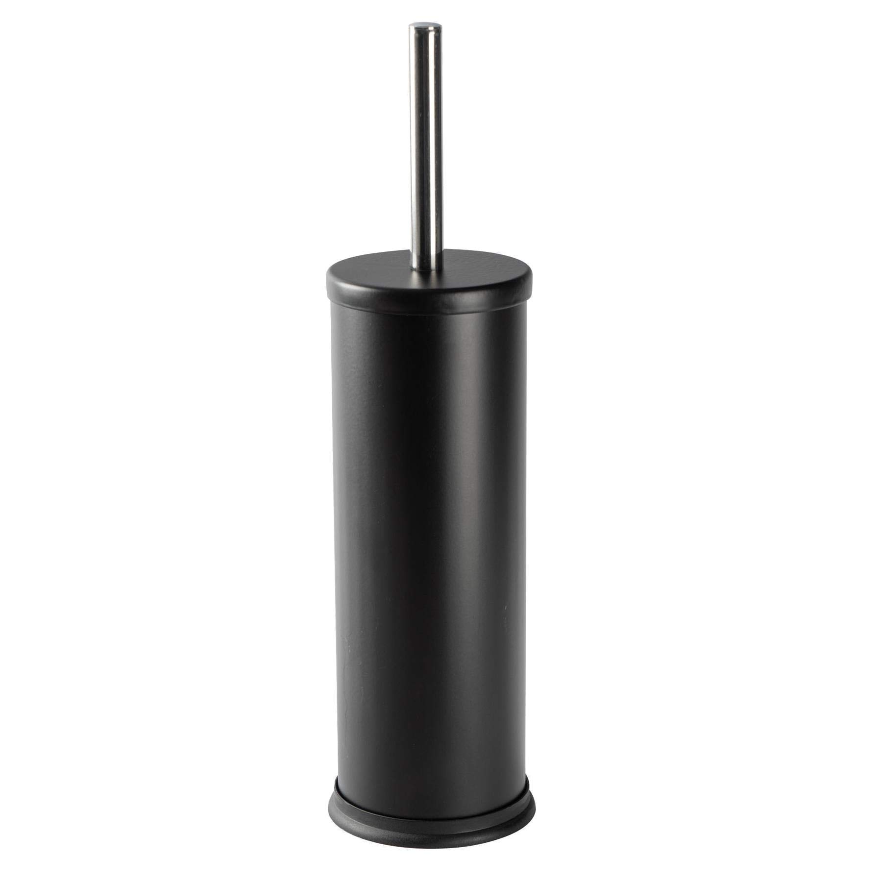 Harbour Housewares Matte Black Toilet Brush and Holder – Stainless Bathroom Accessory with Non Slip Base – Rust Resistant Toilet Cleaning Brush Set for Modern, Compact and Hygienic Home Spaces
