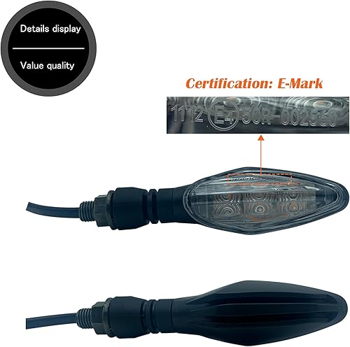 Miniatura 6 de WELNENT Luz LED de señal de giro E-MARK para inspección de vehículos, juego de 4 unidades, universal, alto brillo, DC12 V, para Kawasaki, Honda,
