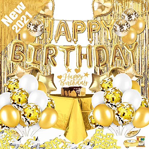 APERIL Gold Geburtstagsfeier Dekoration Luftballons, Gold Luftballons Geburtstagsfeierzubehör, Gold Konfetti Luftballons Gold Party Rand für Geburtstagsfeier Dekorationen Gold