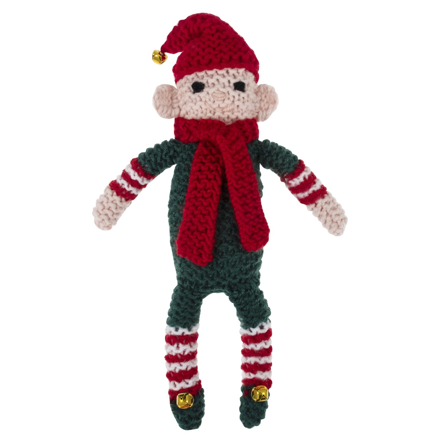 Trimits Knitting Kit - Elf Character 6 x 13 x 40cm Hand Made Christmas Decoration & Gift with Jingle Bells — image 1