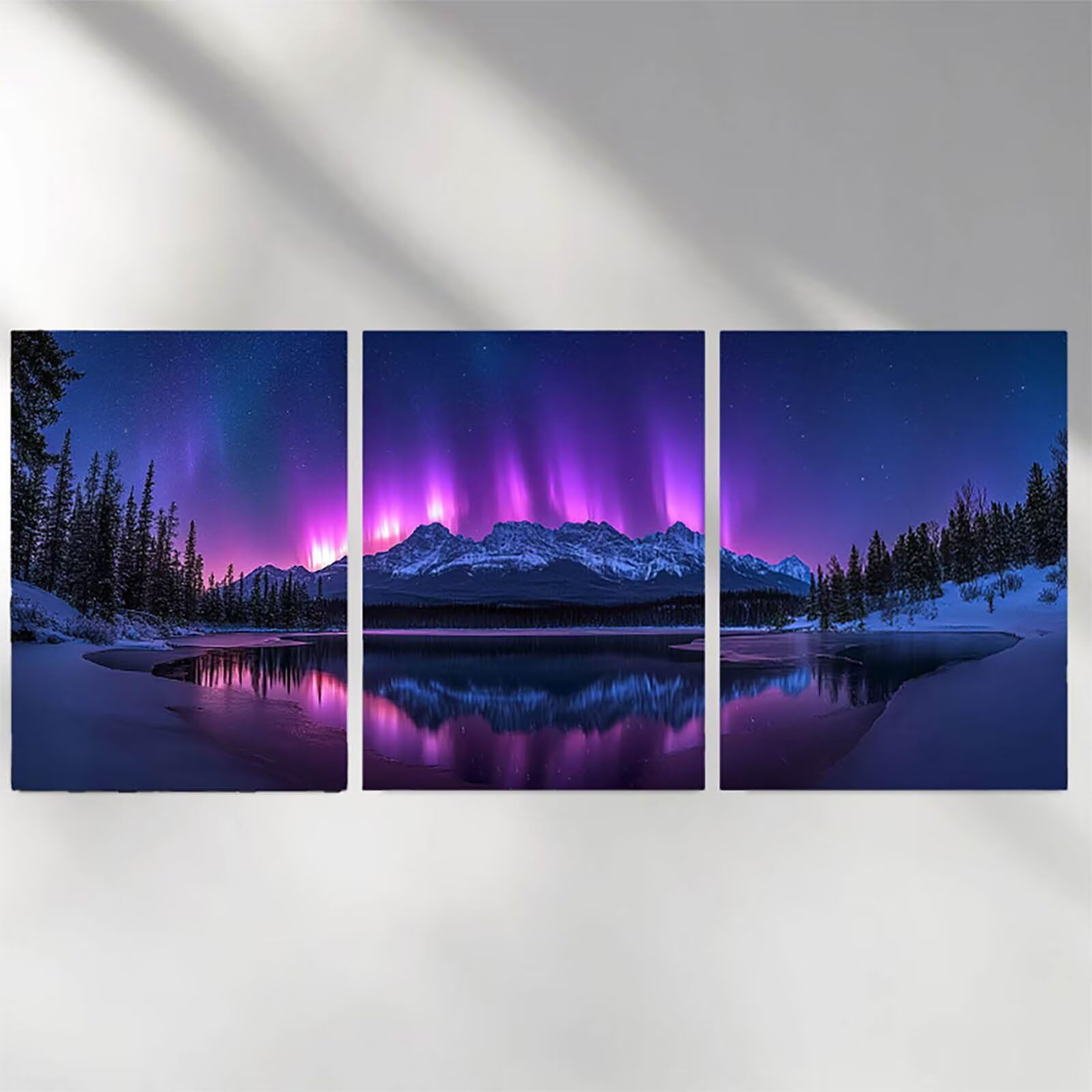 3 Pezzi Diamond Painting per Adulti Viola 5D Diamond Painting Crystal Art Ricamo Quadrato Aurora per Principianti Adulti, Arredamento per la Casa Decorazioni da Parete 60x90cm a-5804