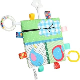 SECFOU Livros De Pano De Transporte Livro De Pano De Animal Brinquedo De Aprendizagem Educacional Livro De Pano Enrugado Brinquedos Infantis Livro De Pano Portátil Brinquedos Calmantes