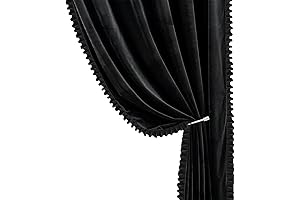 Room-Transforming Black Ruffle Velvet Curtains