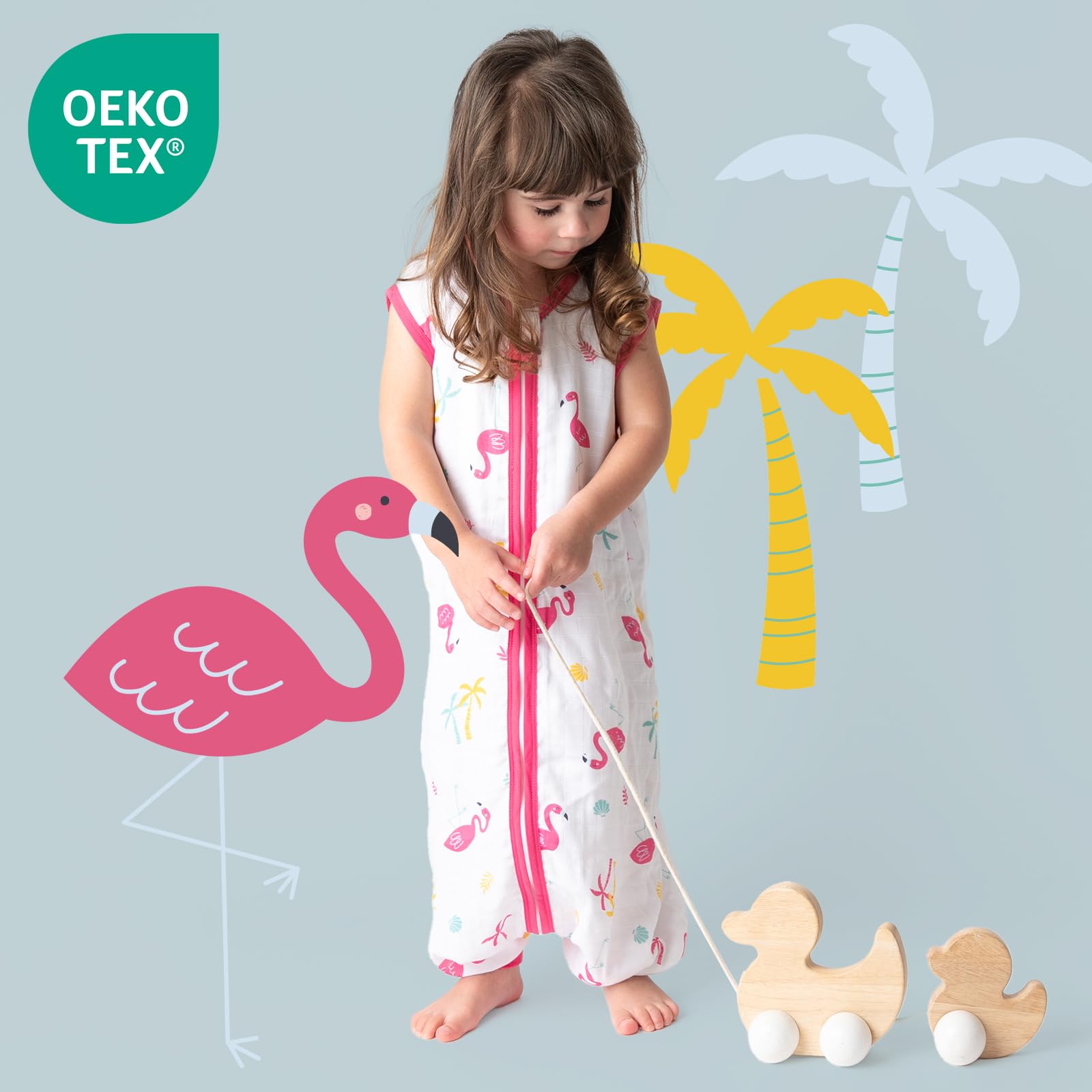 Slumbersac Sacco nanna con piedini bambini 0.5 Tog I Sacco nanna estivo | Sacco nanna Mussola di bambù