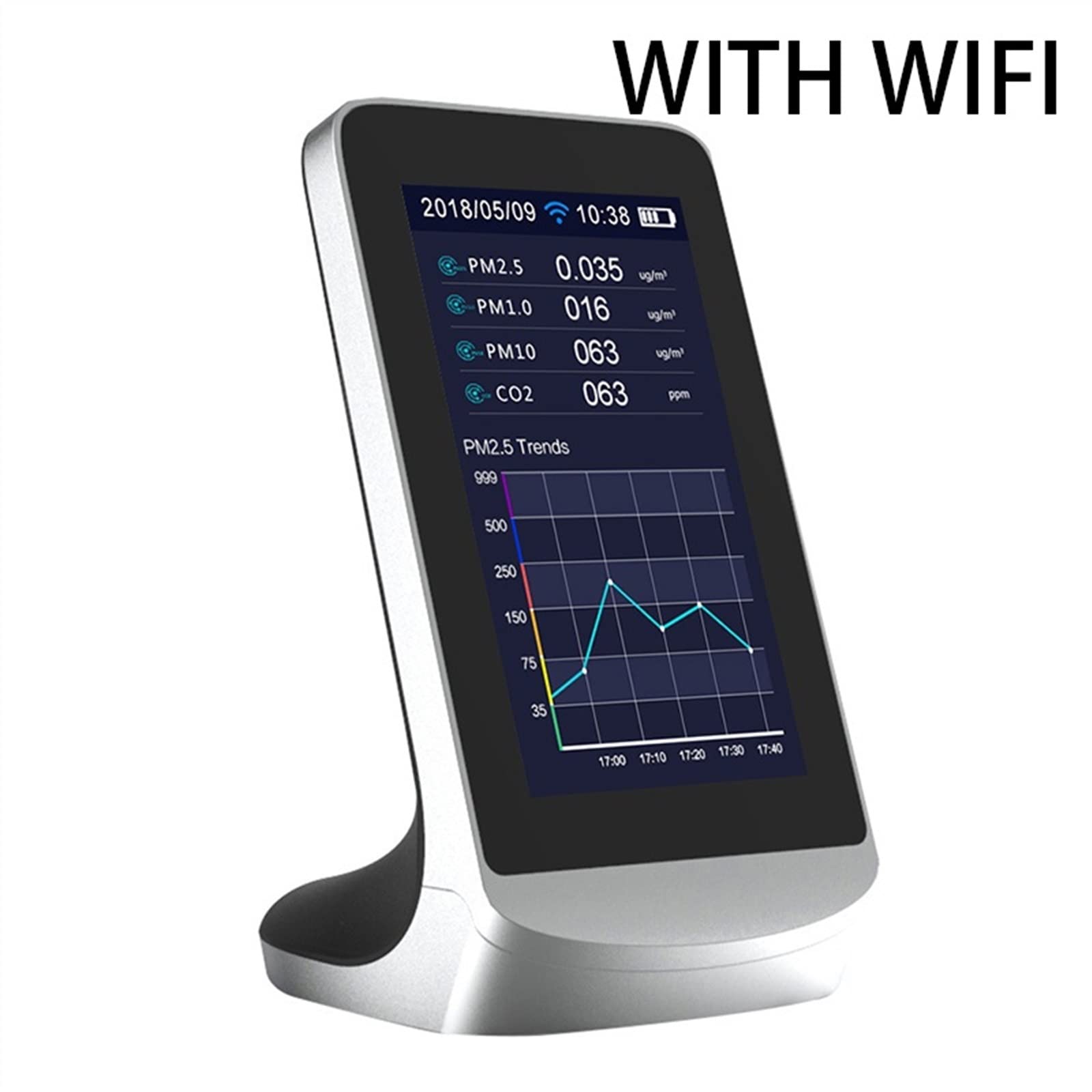 Detector de gas, monitor de calidad del aire interior, analizador de CO2 y TVOC, alimentado por USB, medidor de dióxido de carbono multifunción