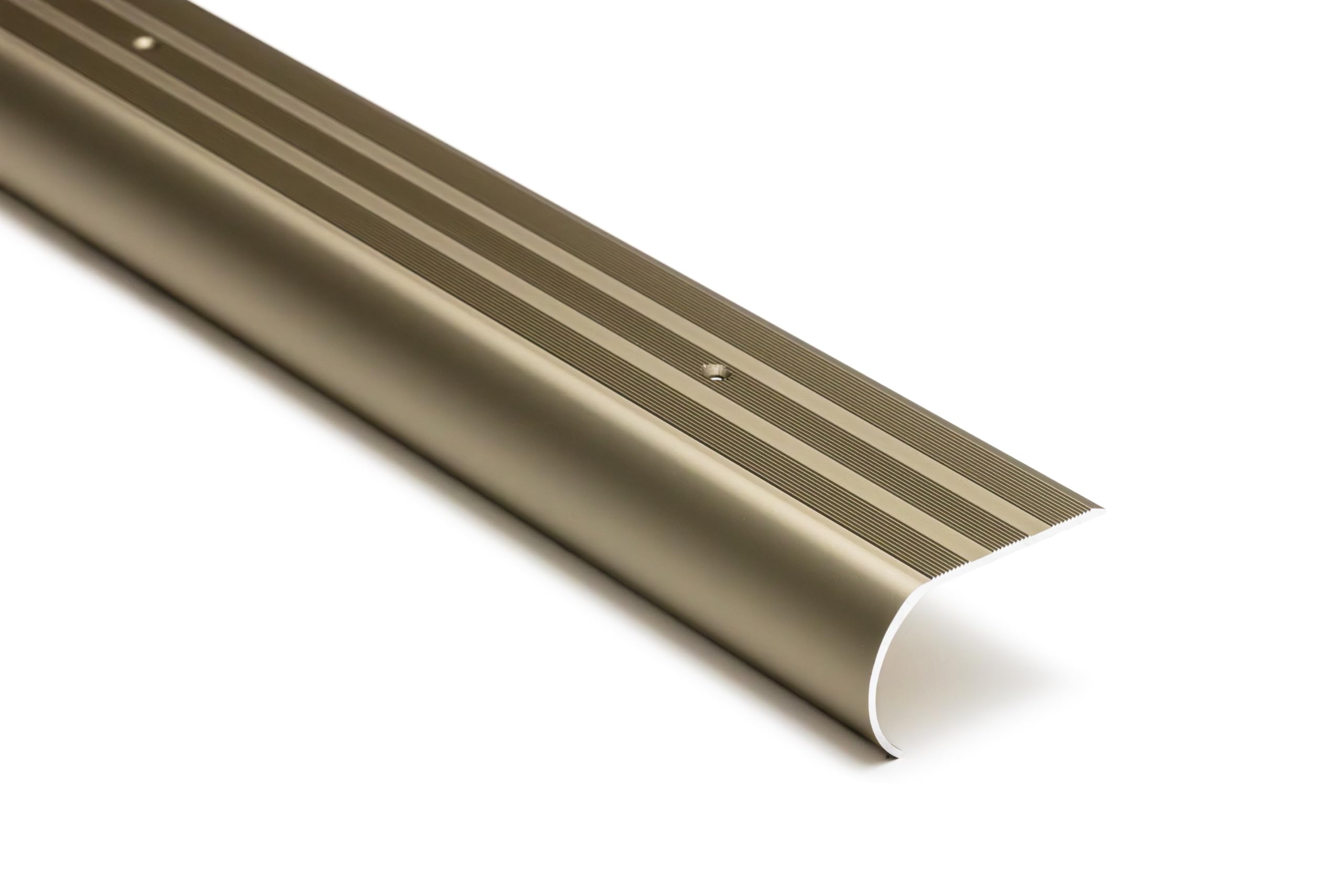 Aluminium Bullnose Stair Nosing 62mm x 38mm 1.18m Length Anti Slip Step Edge Trim (Champagne)