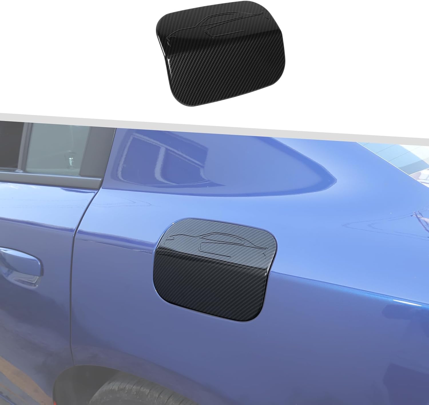 Fuel Door Gas Cap Cover Trim Fit for Dodge Charger 2011-2024 (Black)