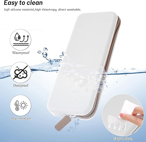 Miniatura 4 de Sakolla Soporte para brochas de maquillaje de viaje, bolsa de silicona para brochas de maquillaje con cierre de cremallera, estuche organizador de