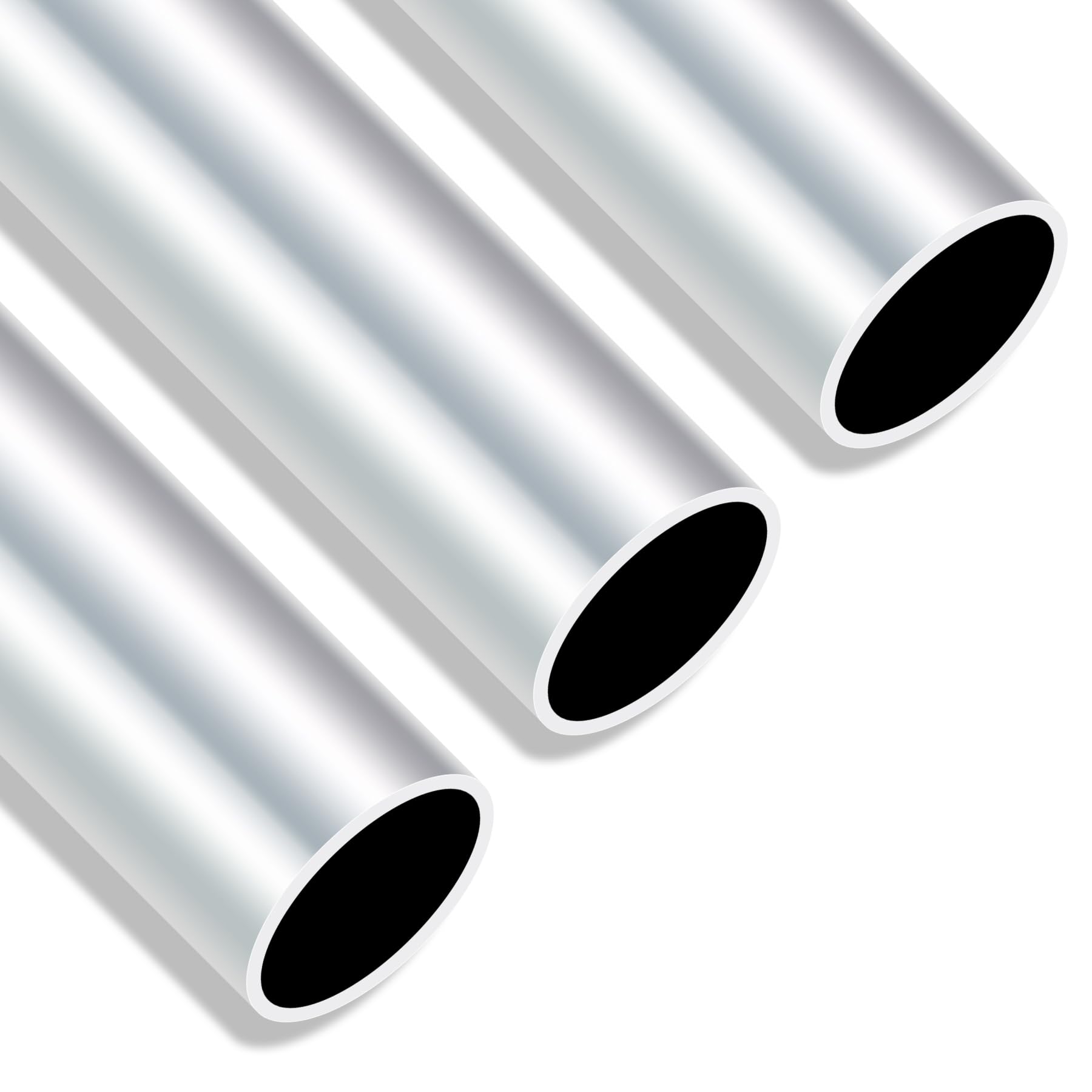 6063 Aluminium Round Tubes, 30mm OD 27mm ID 300mm Length 1.5mm Wall Seamless Straight Aluminium Tubing Pipe(3PCS)