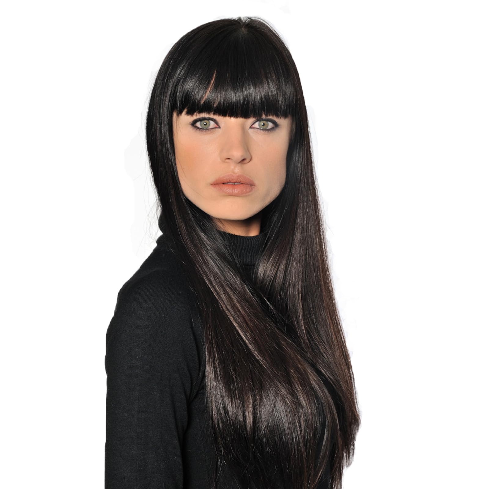 Qi Liu Hai Long Straight Black Wig - Halloween Wig With High Aesthetic Value, Suitable for Parties/Dances/Festivals