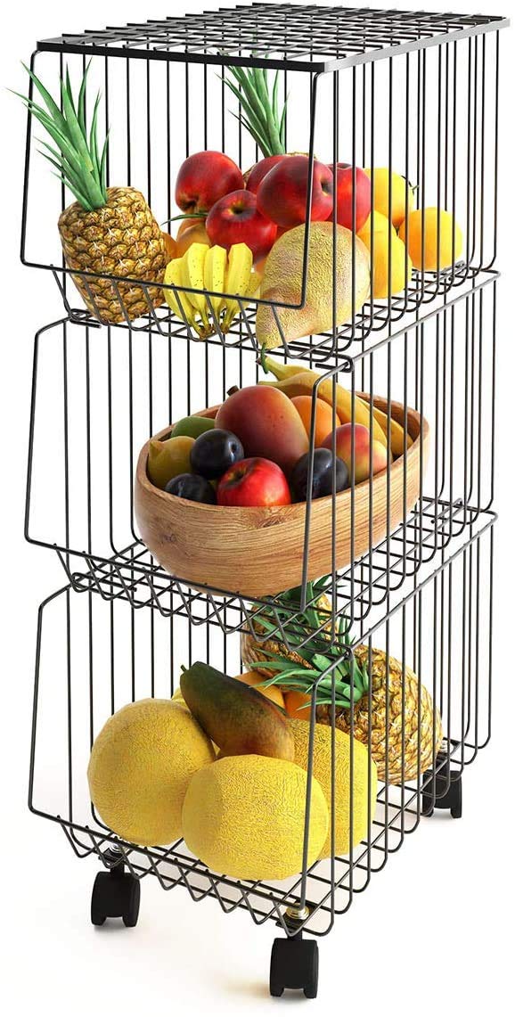 Buy Mocosy 3 Tier Metal Vegetable Fruit Storage Rack Wire Basket with