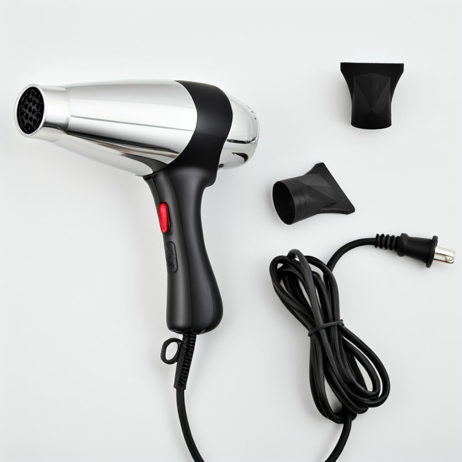 NOLITOY Beccuccio Phon in Plastico Nero 3 Pezzi, Resistente ad Alte Temperature, Accessorio per Asciugacapelli per Casa e Salone