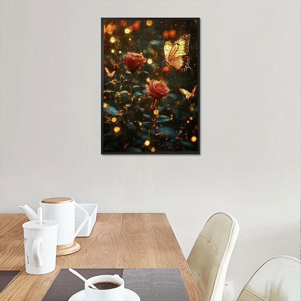 Puzzle 3000 elementów, puzzle dla dorosłych motyl róża artystyczna puzzle, gra puzzli, drewniane układanki, niemożliwe klasyczne układanki, do gry edukacyjnej wyzwanie zabawki, układanki rodzinne